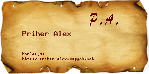 Priher Alex névjegykártya